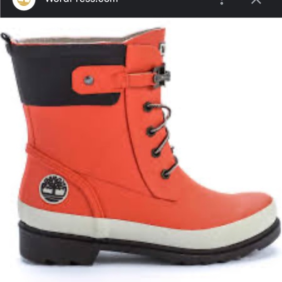 Timberland women’s ' Orange Waterproof Boots size 8 fall winter durable bright - Picture 3 of 14